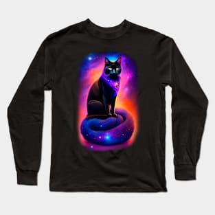 Estellar black cat Coloful Long Sleeve T-Shirt